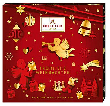 Niederegger Mini Glamour Adventskalender gefüllt mit Pralinen 168g