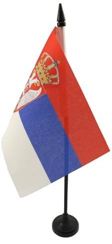 AZ FLAG - Tischflagge Serbien - 15x10 cm - Serbische Tischfahne 10 x 15 Cm - Flaggen