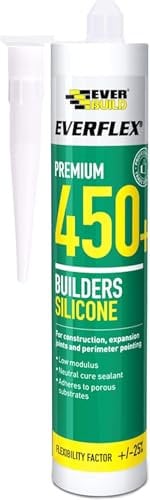 4 X Everbuild 450BL Builders Silicone Sealant 450 310 ml - Black