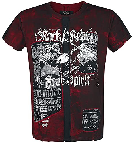Rock Rebel by EMP Herren schwarz-rotes Shirt mit rockigem Print