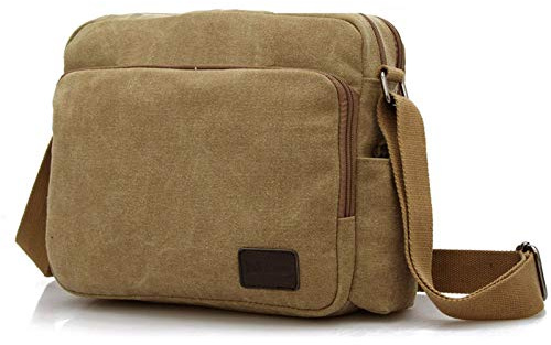 MeCool Umhängetasche Herren Retro Schultertasche Kleine Canvas Messenger Taschen für Sporttasche