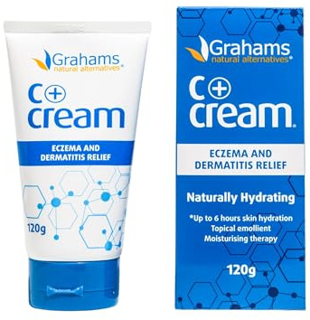 Grahams Natural C+ Ekzemcreme mit Manuka-Honig und Calendula - Ohne Steroide - Für trockene, juckende, gerötete & ekzemempfindliche Haut - Leicht, nicht fettend, geeignet für empfindliche Haut, 120g