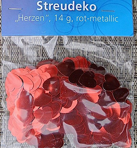 HEKU 725 Tischstreu Tischkonfetti Streudeko 14g. metallic , Motiv:Herzen 12mm