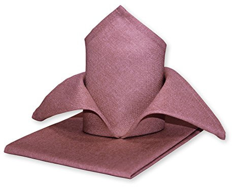Haus und Deko Stoffservietten 4er Pack Struktur Leinen-Optik bügelfrei 50x50 cm Servietten #1239 (Flieder)