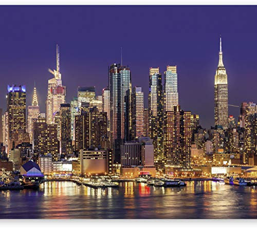 Wallpaper - Wall Mural 350x256 cm / 137.8 x 96.5 - Non-Woven Premium Art Print Fleece Wall Mural Decoration Poster Picture Design Modern - New York City Manhattan Skyscraper d-B-0060-a-b