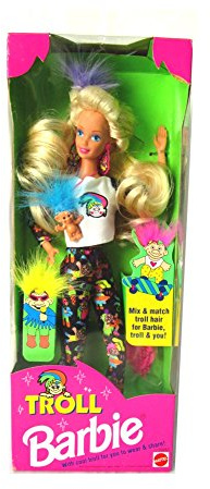 Mattel 1992 Troll Barbie Doll with Mini Troll Doll