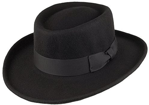 Jaxon & James Knautschbarer Gambler Filzhut - Schwarz - L