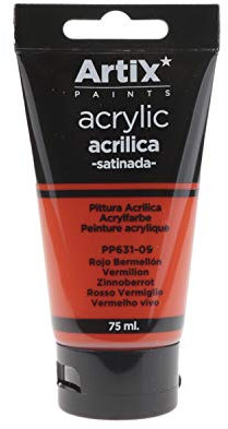 MP Artix Pintura Acrílica Satinada, Rojo (Vermillion), 75 ml