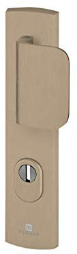 Bricard Emust 9920091 Set of Shielded Handles on Plate Bicycle Kickstand + Spoiler for Entrance Door (for European Cylinder), Amber