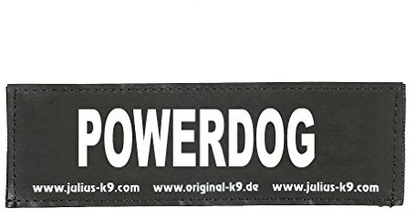 Interchangeable Patches, 1 pair, POWERDOG, Size: Large, Black
