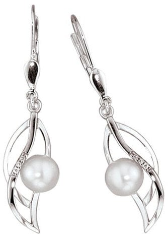 Ohrhänger Zuchtperlen & Diamanten Brillanten 585 Weißgold Ohrschmuck Damen