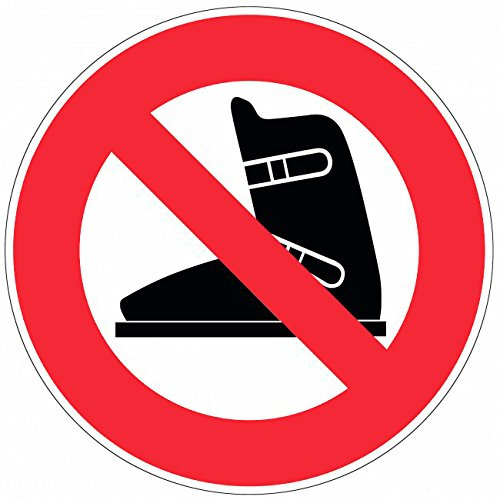 novap – Panneau – Schuhe Ski verboten – Durchmesser 180 mm Hartschale