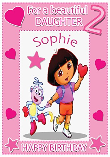 Personalised Dora The Explorer Inspired Birthday Card - Gorgeous !
