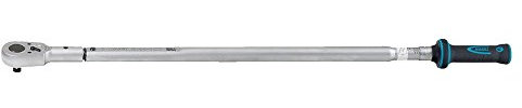 HAZET 3/4 Zoll Drehmomentschlüssel 6144-1CT, 200–500 Nm, Länge 1046 mm, 2% Genauigkeit, mit 2-Komponenten-Griff, Sichtfenster, Codierringen und Safe Box