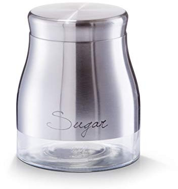 Zeller Present 19891 Vorratsglas Sugar, 900 ml, Edelstahl, ca. 11,5 x 11,5 x 14 cm