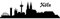 Samunshi® Wandtattoo Köln Skyline 30x9cm schwarz