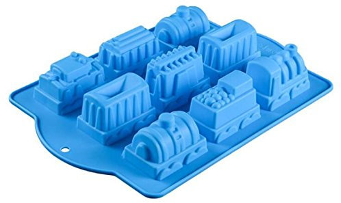 Allforhome Moule à gâteau en silicone 9 cavités Motif trains