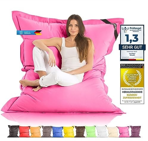LAZY BAG Riesen-Sitzsack Classic XXL 140x180 cm | Sitzkissen 2-in-1 für relaxtes Sitzen & Liegen | Bequeme Indoor & Outdoor Momente Dank 4 Mio. EPS-Perlen für perfekte Ergonomie | waschbarer Bezug
