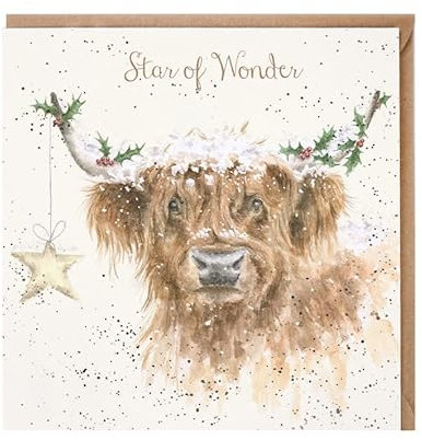 Wrendale Designs Weihnachtskarte Highland Star