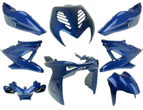 Set de carénages Aerox / Nitro bleu métallisé 8 pièces