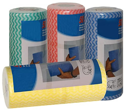 Megashop 2000 4 mal Wischtuch auf Rolle mit je 50 Wischtücher 18 x 35 cm = 200 Putztücher