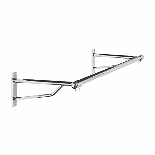 Kleiderstange zur Wandmontage, Chrom, 32 mm Rohr, 1,5 m lang