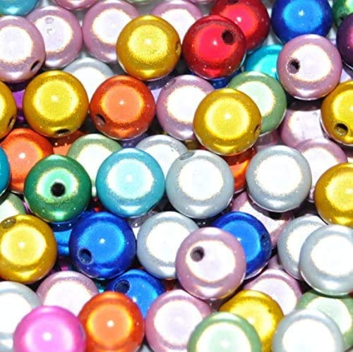 Miracle Beads Schmuckperlen, 3D-Illusion, rund, 10 mm, Großpackung, 250 Stück, acryl, sortiert, 10 mm