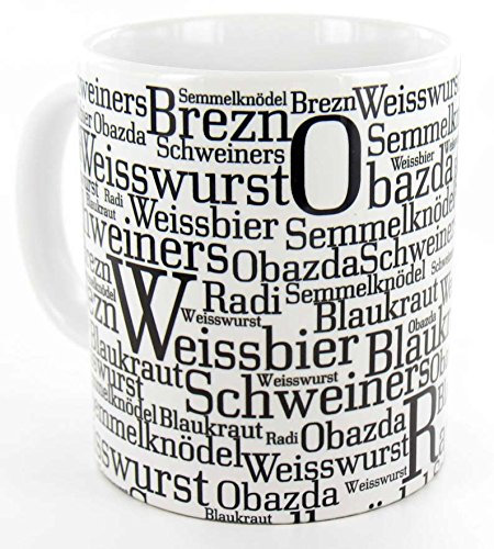 die stadtmeister Keramiktasse ''Typo Bayerische Spezialitäten''