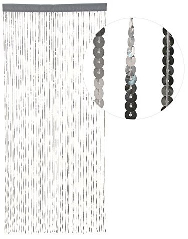 HAB & GUT -DV0131A- Türvorhang Silber Pailetten, Glitzer 90 x 200 cm Perlenvorhang