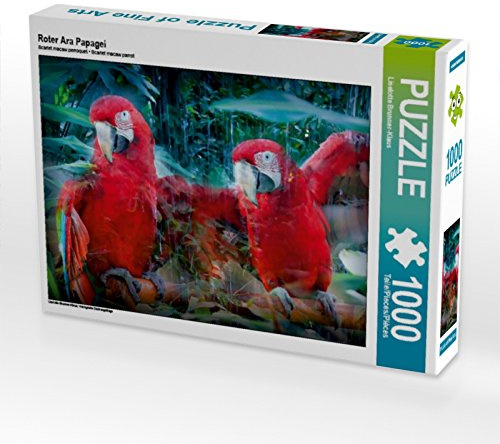 CALVENDO Puzzle Roter Ara Papagei | 1000 Teile Lege-Größe 64 x 48 cm Foto-Puzzle für glückliche Stunden