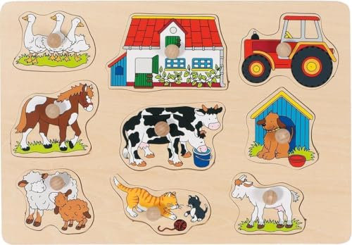 Goki 57908 - Steckpuzzle - Bauernhof I