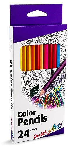 Pentel Arts Colored Pencils, Assorted Colors, Set of 24 (CB8-24)