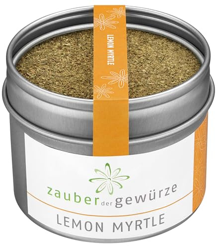 Zauber der Gewürze Lemon Myrtle – Getrocknete Zitronenmyrte, perfekt für Huhn, Fisch, Schwein sowie Meeresfrüchte und Currys, für einen intensiven Zitrusgeschmack, 30 g