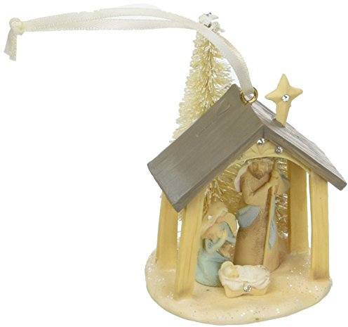 Enesco Foundation Suspension Krippe Heilige Familie, PVC, Mehrfarbig, 4 x 6 x 6.5 cm
