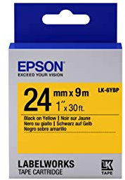 Epson lk-6ybp – Bänder für Drucker Etiketten (schwarz auf gelb, LabelWorks LW-600P LabelWorks LW LabelWorks LW-900P, Blister)