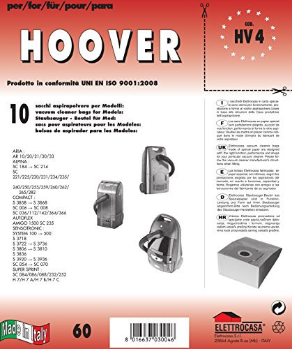 HV 4 - sacchetti per aspirapolvere - confezione da 10 sacchi carta