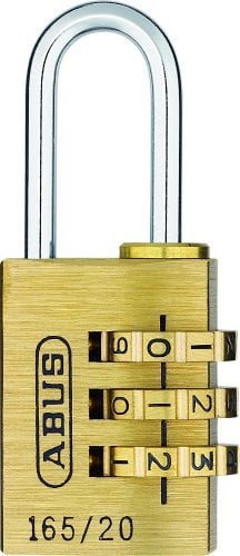 ABUS Zahlenschloss 165/20 - Vorhängeschloss aus Messing - mit individuell einstellbarem Zahlencode - Kofferschloss / Spindschloss - ABUS-Sicherheitslevel 3