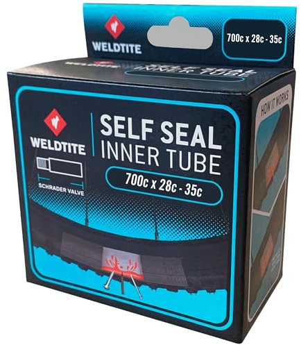 WELDTITE Self Sealing Bike Inner Tube - Dependable and Efficient - 700 x 28c - 35c, Schrader Valve