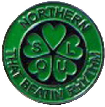 Anstecker, Metall/Emaille, Northern Soul Beatin Rhythm Reggae/Ska Blume, grün