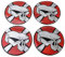 4x Silikon Aufkleber / Embleme für Nabenkappen | Motiv: Skull / Totenkopf | Durchmesser: 60 mm