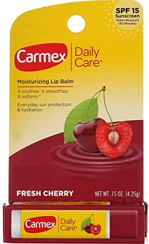 Carmex Everyday Protecting Lip Balm Stick SPF 15, Cherry 0.15 oz (4.25 g) Pack of 6 by Carmex