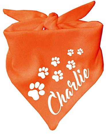 Hunde Dreiecks Halstuch (Fb: orange) (Gr. 1 (55 cm)) Name des Hundes