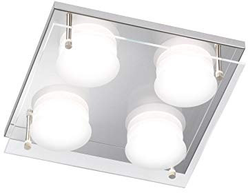 ACTION by WOFI 905804016000 A Deckenleuchte, Metall, 22 W, Integriert, chrom, 22 x 22 x 5.5 cm