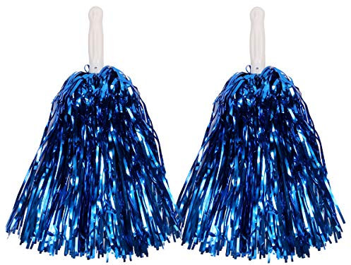 Pom Pom Pompon für Cheerleader Metallic - 2 Stück, Farbe wählen:blau
