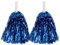 Pom Pom Pompon für Cheerleader Metallic - 2 Stück, Farbe wählen:blau
