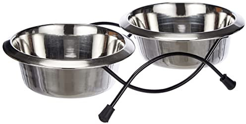 Classic Pet Products Anti-Tip Feeder with 2 x 470 ml Stainless Steel Dishes, 5 inch