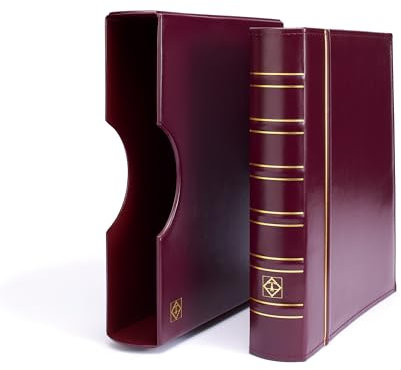 Leuchtturm 300787 Münzalbum Grande - Ringbinder zum Selbstgestalten im Classic-Design - inklusive Schutzkassette - rot