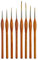 US Art Supply 8 Piece Taklon Detail and Liner Artist Brush Set with Wood Comfort Grip Handles - Art, Detailing, Acrylic, Oil, Watercolor