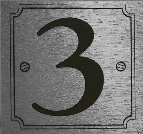 eCobbler Silver Stick On Door Numbers 0 To 9 - Number 3