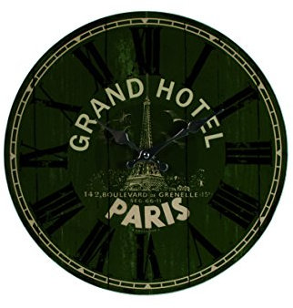 Out of the blue 79/3075 Glas-Wanduhr, Grand Hotel Paris, Durchmesser 38 cm